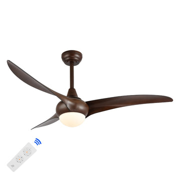 Aviator 52" Coastal Vintage Iron/Plastic Mobile-App/Remote-Controlled 6-Speed Retro Swirl Integrated LED Ceiling Fan